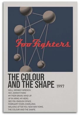 HYEDHGD MJIFEI Poster The Color And The Shape von Foo Fighters, Vintage-Kunst, Raumdekoration, ästhetisches Schlafzimmer-Poster für Schlafzimmer, 30 x 45 cm, ungerahmter Stil