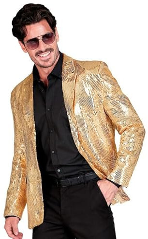 CREATIV DISCOUNT NEU Herren-Kostüm Pailletten-Jacke gold, Gr. XXL