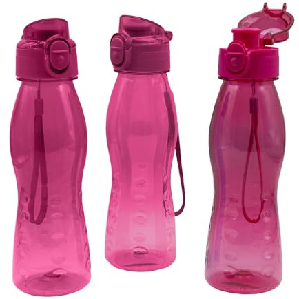 3 Stück Steuber Klick Top Design Trinkflasche 700 ml pink