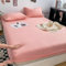Homxi Boxspring Spannbettlaken und 2 Kissenbezüge,(200 x 220 cm),Bettlaken mit Elastisch Einfarbig Spannbett Rosa