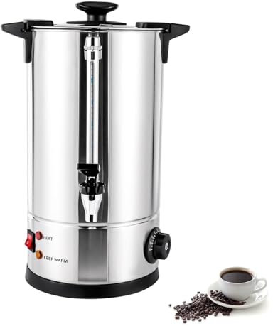 Commercial Stainless Steel Coffee Urn, 8L/10L Electric Kettle Hot with Water Ruler, Removable Filter, Temperature Control, Automatic Hot Water Dispenser, Coffee Dispenser for Any Occasion(10L)