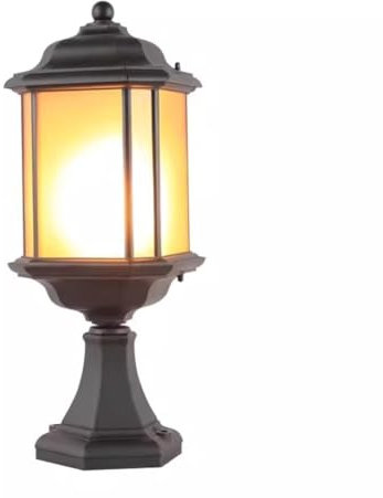 Luz Exterior Lámpara De Columna De Aleación De Aluminio, Lámpara De Pilar De Vidrio Para Exteriores, Luces De Jardín, Lámpara De Poste Impermeable Para Césped, Piscinas Farolas Exterior Jardin