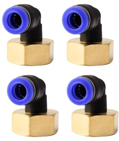 4 pezzi 8mmx1/2” PT Raccordi pneumatici a gomito a 90° con filettatura femmina Raccordi pneumatici a sgancio rapido per tubi flessibili push-in connessione aria compressa push-in