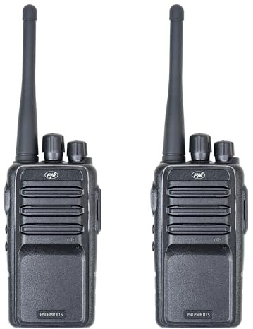 Kit of 2 portable radio stations PNI PMR R15 0.5W, 16 programmable channels, 16 PMR and 50 CTCSS and 104 DCS tones, ASQ, TOT, monitor, programmable, 1200mAh battery