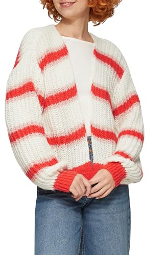 QS Offene Strickjacke mit Blockstreifen