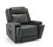 Manual Recliner Chair in Grey Faux Leather – Wall-Hugging Recliner with Side Storage, Hidden Cupholders & High-Density Foam Padding – Sleek, Space-Saving & Comfortable Living Room Chair FOGGIA