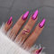 Metallic Purple False Nails Almond, SXVME Chrome Press On Nails Medium, Glazed Shine Fake Nails with Mirror Effect, Acrylic Stick on Nails for Women Daily & Party Wear