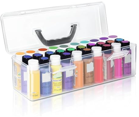 Fozriybefy Aufbewahrungsbox für Acrylfarben, Aufbewahrungsbox für Acrylfarben mit Einer Kapazität Von 30 Flaschen für 2 Flüssigunzen Acrylfarbe, Aufbewahrungsbox