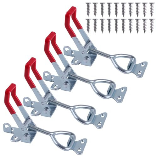SPEEDWOX 4Pack Toggle Clamp Heavy Duty Adjustable Toggle Latch Clamp 4003 Style 1320Lbs Holding Capacity Adjustable Pull Action Latch for Smoker, Tool Box, Woodworking Jigs and Fixtures, Cabinet