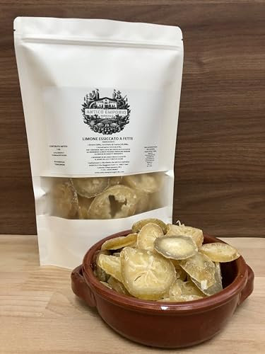 Limone a Fette Essiccato – Fette di Limone con Zucchero di Canna – Snack Naturale, per Cocktail, Cucina e Decorazioni - 1 Kg in Sacchetto Richiudibile