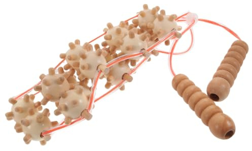 minkissy Handheld Massager Roller für Rückenmassage Holz Tragbar Fördert die Durchblutung für Entspannung von Muskeln Vielseitig Einsetzbar