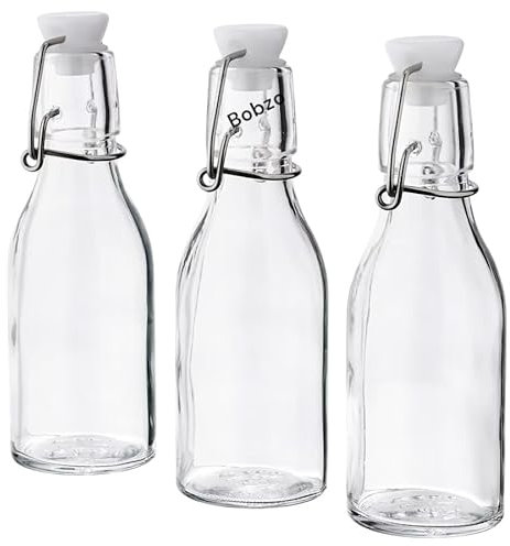 Bobzo 15cl Clear Bottle with Stopper – Airtight Leakproof Jar for Oil, Vinegar, Pickles, Sauces & Juices – Reusable Mini Container for Kitchen Storage, Table Use & Eco-Friendly Gifting