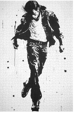 Puzzles 1000 Teile MJ Rocksängerin für Erwachsene Kartonpuzzle Familienspaß-26x38cm