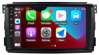 Android 14 - Radio de coche para Smart Fortwo 451 2005 2006 2007 2008 2009 2010 compatible con coche inalámbrico Carplay/Android Auto, control del volante, WiFi/4G, FM 4 núcleos 2 GB y 64 GB