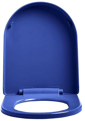 D-/U-Förmiger WC-Sitz Verlängert, Leiser Toilettensitz Mit Langsam Schließendem Klodeckel, Einfach Zu Montieren Und Zu Reinigen, Langlebiges PP Farbenfroher Toilettendeckel, Marineblau