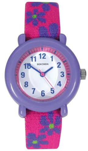 Sekonda Children's Quartz Watch with White Dial Analogue Display and Pink Plastic Strap 4627.05