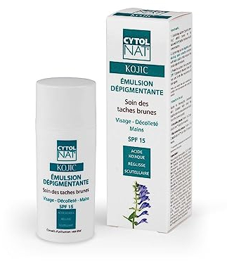 CYTOLNAT-Kojic-Creme für strahlende Haut Anti-Flecken - Hellt auf, Vereinheitlicht, Verleiht neue Ausstrahlung, Anti-Flecken - Empfindliche Haut - Gesicht, Dekolleté, Hände - Natürliche Formel - 30 ml