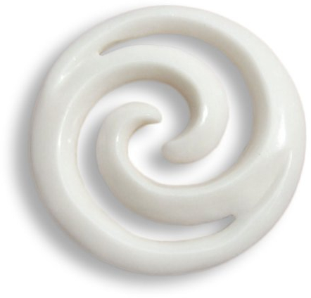 Island Piercings Handgefertigter weisser Koru Anhänger im Maori Bone Design inkl. Band PB129