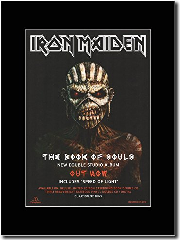 gasolinerainbows - Iron Maiden - The Book Of Souls - Matted Mounted Magazine Promotional Artwork on a Black Mount