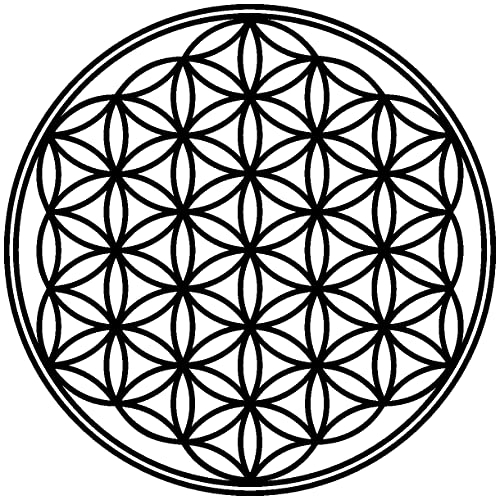 Samunshi® Lebensblume Wandtattoo Blume des Lebens Aufkleber Wandbild Blumen Wandsticker Yoga Sticker Wanddeko 20 x 20cm schwarz