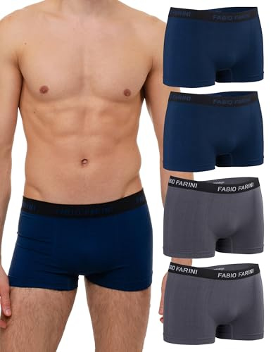 Fabio Farini 4er-Pack Seamless Boxershorts Unterhosen Männer aus Microfaser, Nahtlose Retroshorts für Herren im Multi-Set - Set 14 S