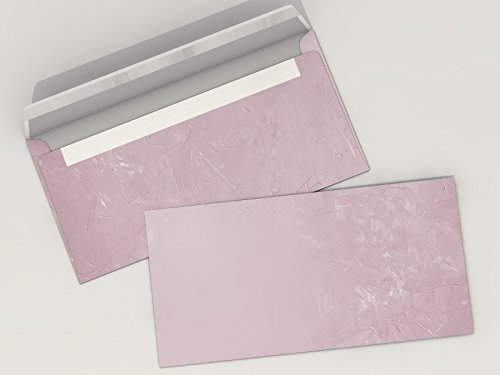 Universell einsetzbar 10er-Set komplett bedruckte Briefumschläge Structure Lila im DIN-Lang Format passend zum Motivpapier Structure Lila