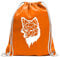 Kiwistar - Turnbeutel - mandarin - Polygon Fuchs Figur Tier Art - Fun Rucksack Sport Beutel Gymsack Baumwolle mit Ziehgurt