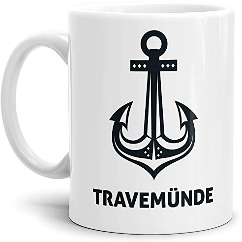 Tassendruck Anker-Tasse Travemünde Seemann/Hafenstadt/Küste/Souvenir/Kaffeetasse/Mug/Cup