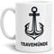 Tassendruck Anker-Tasse Travemünde Seemann/Hafenstadt/Küste/Souvenir/Kaffeetasse/Mug/Cup