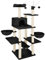 tectake® XXL Kratzbaum groß für Katzen, Zubehör Liegemulden, Katzenhängematte, Katzenhaus, Spielzeug, Sisalseil, Kratzstamm, Katzenbaum, Katzenkratzbaum Höhe ca. 165 cm - schwarz