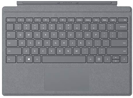 Microsoft Surface Go Signature Type Cover Alcantara für Surface Go, Surface Go 2 -Tastaturbelegung: QWERTY -PAN-Nordic (Platin Grau)