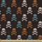 ABAKUHAUS Pirates Gewebe als Meterware, Bunte Schädelfiguren, Schön Gewebten Stoff für Polster und Wohnaccessoires, 1M (148x100cm), Aqua Braun