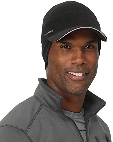 TrailHeads Cap Herren aus Fleece mit Herunterklappbarem Ohrwärmer – Das Basecap Herren für Abenteurer und Pioniere - Schwarz