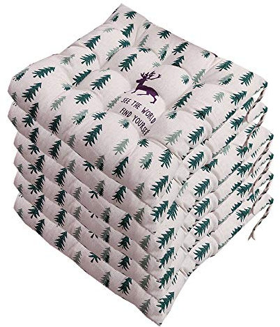 AGDLLYD Stuhlkissen 40x40cm 6er Set,Sitzkissen für Stühle Indoor und Outdoor - Bequeme Stuhlauflage - Steppkissen weich und robust bunt (G)