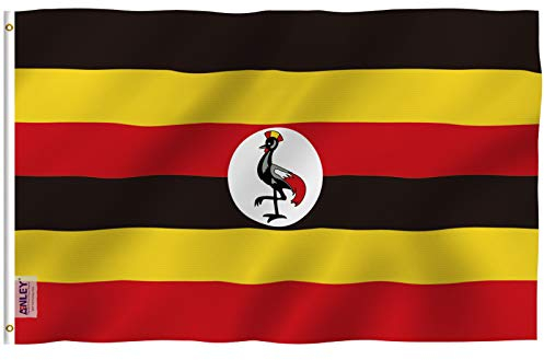 ANLEY Fly Breeze 3x5 Feet Uganda Flag - Vivid Color and UV Fade Resistant - Canvas Header and Double Stitched - Republic of Uganda Flags Polyester with Brass Grommets 3 X 5 Ft