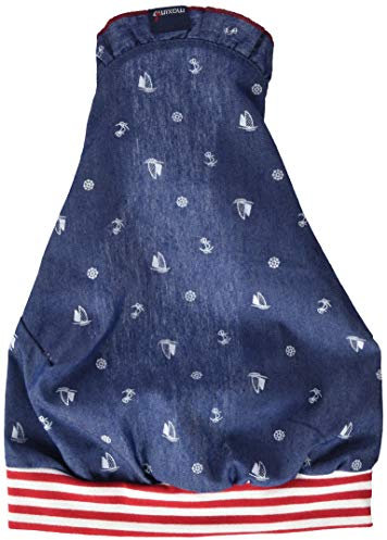 maximo Mädchen Kopftuch Mütze, Mehrfarbig (Jeans-segelboot/rot 6302), (Herstellergröße: 51)
