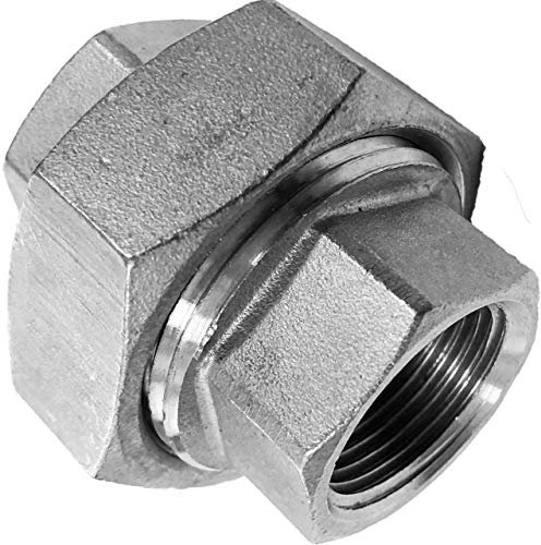 MegaHaustechnik Verschraubung flach dichtend aus V4A Edelstahl 1 Zoll IG x IG DN25 Innengewinde Innendurchmesser 30mm Gewinde Fitting Trinkwasser Rohr Kupplung Verbinder Anschluß VA INOX