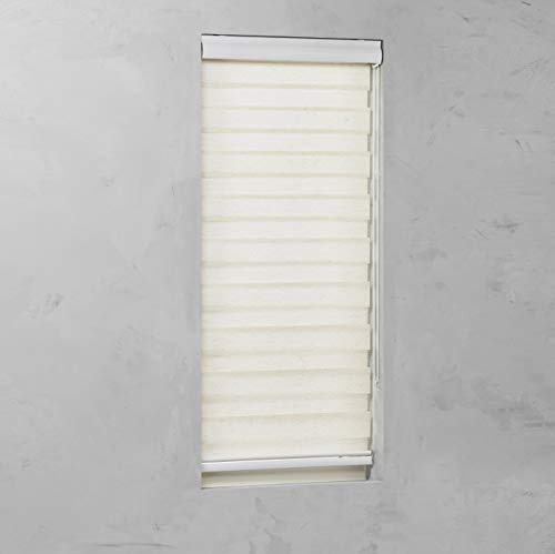 JalousieCrew Doppelrollo mit Kassette Farbe leinen hell beige - Breite 40 bis 220 cm Höhe 175 cm - Duo - Rollo (150 x 175 cm)