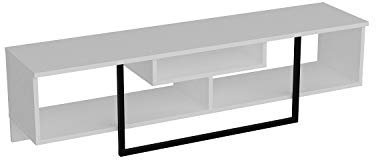 DECOROTIKA Asal - Mobile per TV fino a 65, larghezza 150 cm, colore: bianco e nero
