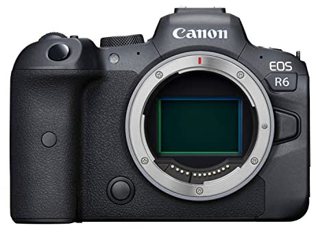 Canon EOS R6 Full-Frame Mirrorless Camera with 4K Video, Full-Frame CMOS Senor, DIGIC X Image Processor, Dual UHS-II SD Memory Card Slots, and Up to 12 fps with Mechnical Shutter, Body Only, Black