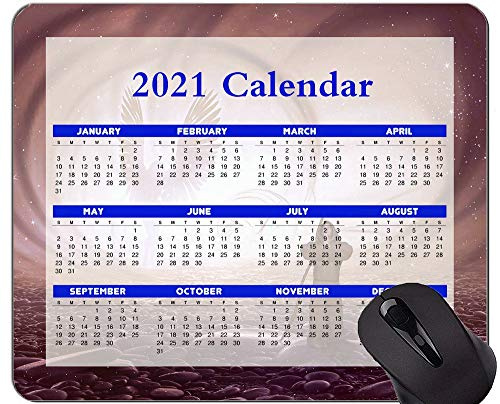 2021 Kalender Mauspad mit Feiertagen, Mönch Engel beten Mauspads