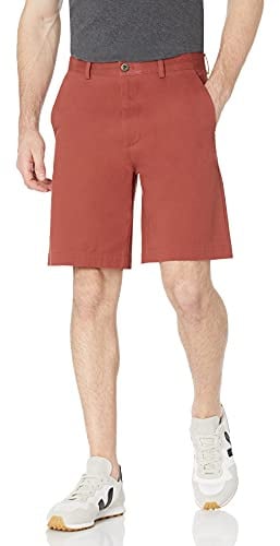 Amazon Essentials Men's Classic Fit 9 (23cm) Chino Shorts with Pockets, Rust, 31W