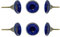 Perilla Home Knauf aus Keramik, blau, rund, klein, für Küchenschrank, Glastür, Kommode, Kleiderschrank und Schubladen, 6 Stück