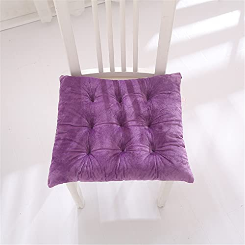 EXQULEG Outdoor Stuhlkissen 40x40cm, 2er Set Sitzkissen mit Bändern für Stuhl, Stuhlauflage Kissen für Esszimmer, Garten, Küche, Büro (Lila)