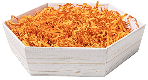 10 x PresentFill® Mini Präsentkorb Shabby Chic sechseckig leer ohne Inhalt Geschenkkorb aus umweltfreundlichen 100% Recycling Karton - Made in Germany für Weihnachten - Ostern - Hochzeit - Geschenke