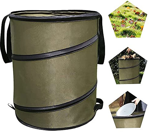 Profi Gartensack, 2 pcs 113L Gartenabfallsack mit Griffen Selbststehender & Faltbarer Laubsack Gartenabfälle Gartensack Abfallsäcke Laubsäcke für Gartenabfälle & Laub