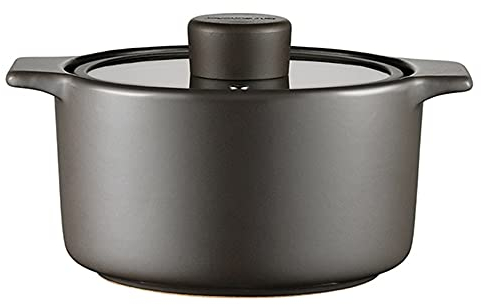 WFENG Dutch Oven,with a Visible lid to Prevent it from Drying Out/High Temperature Resistance,Easy to Clean/As Shown / 1l