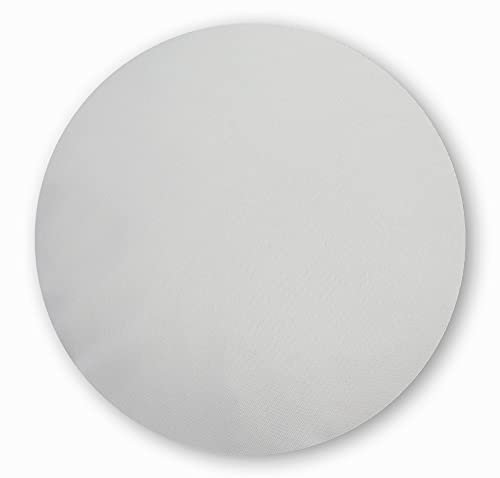 Haus und Deko Kissenbezug 40 cm rund Leinenoptik Weiß, Kopfkissenbezug Dekokissen Sofakissen, Kissenbezüge für Wohnzimmer, Schlafzimmer, Kissenhülle mit Reißverschluss