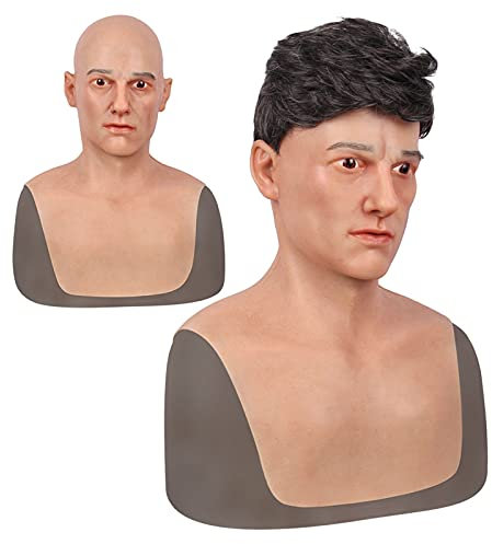 JuZi Store Maschera Uomo in Lattice Realistico Maschera per Travestimento di Halloween Maschera per La Testa in Silicone Completa per Feste in Costume Adatta (Color : Tan)