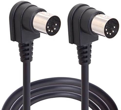 HTGuoji Cavo MIDI a 5 pin DIN ad angolo retto Doul 90 gradi DIN 5 pin maschio a maschio MIDI Audio per mixer musicale, dispositivo MIDI, tastiera MIDI (3 metri)
